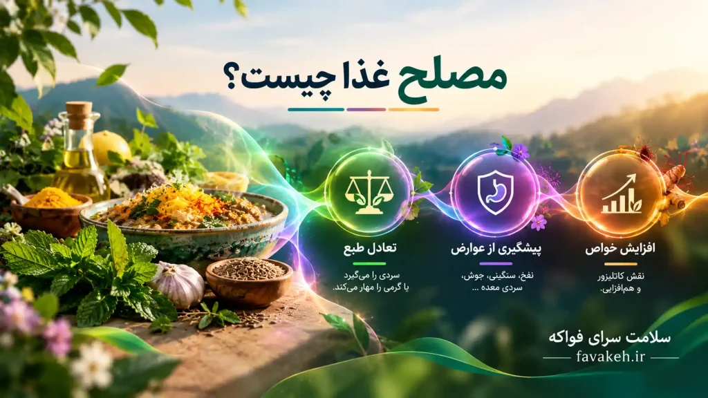 سه کارکرد اصلی مصلح در طب سنتی: تعادل طبع، رفع عوارض و افزایش جذب غذا