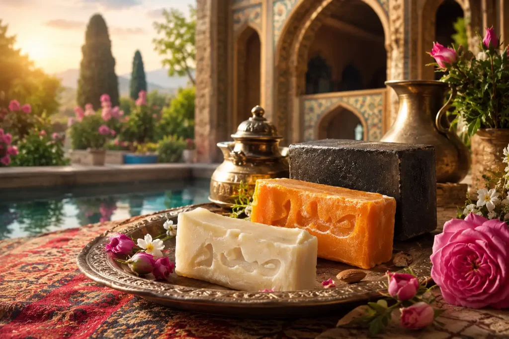 تبلیغاتی صابون مراغه در حمام سنتی و طبیعت