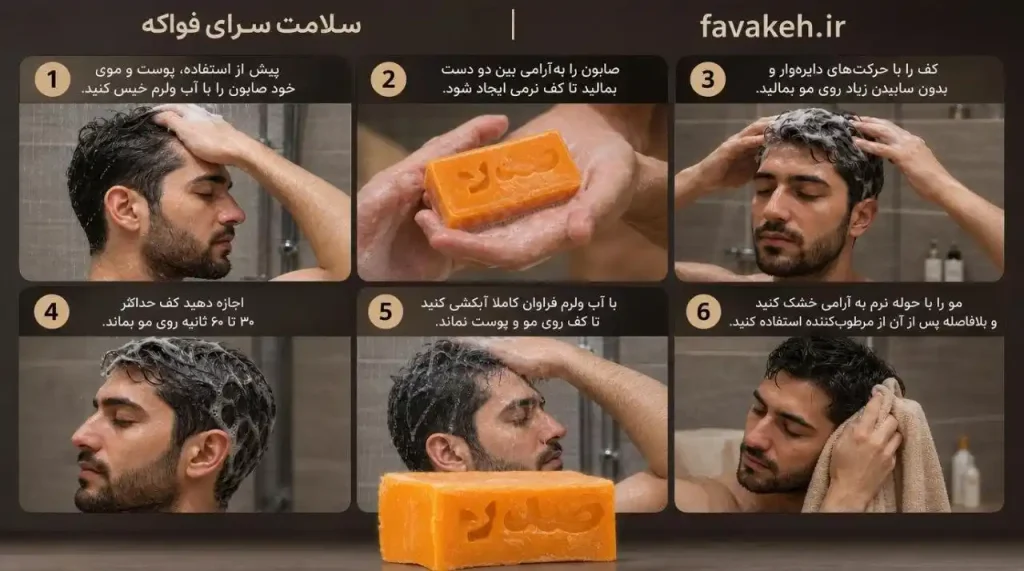 مراحل شستشو با صابون مراغه