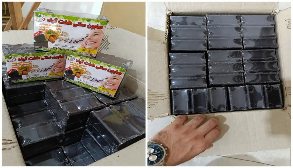کارتن عمده بسته 3 عددی صابون هفت گیاه سنتی مراغه اصل صدر