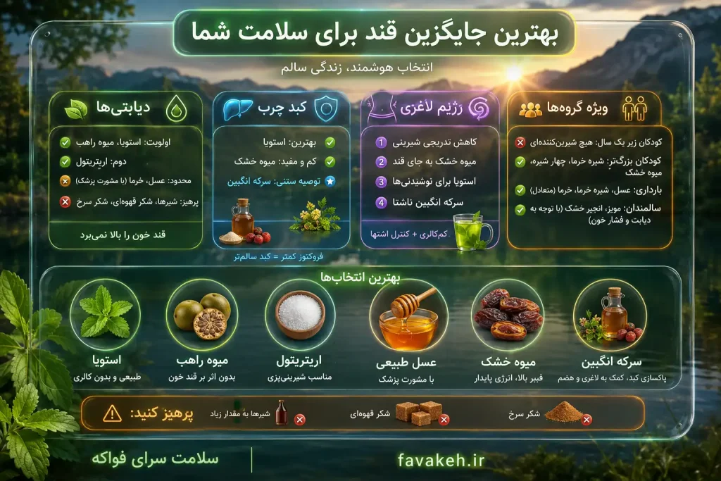 بهترین جایگزین قند برای دیابت، کبد چرب و لاغری
