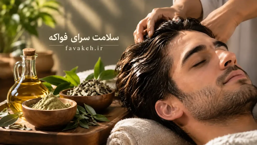 ماساژ سر با روغن طبیعی و حنا